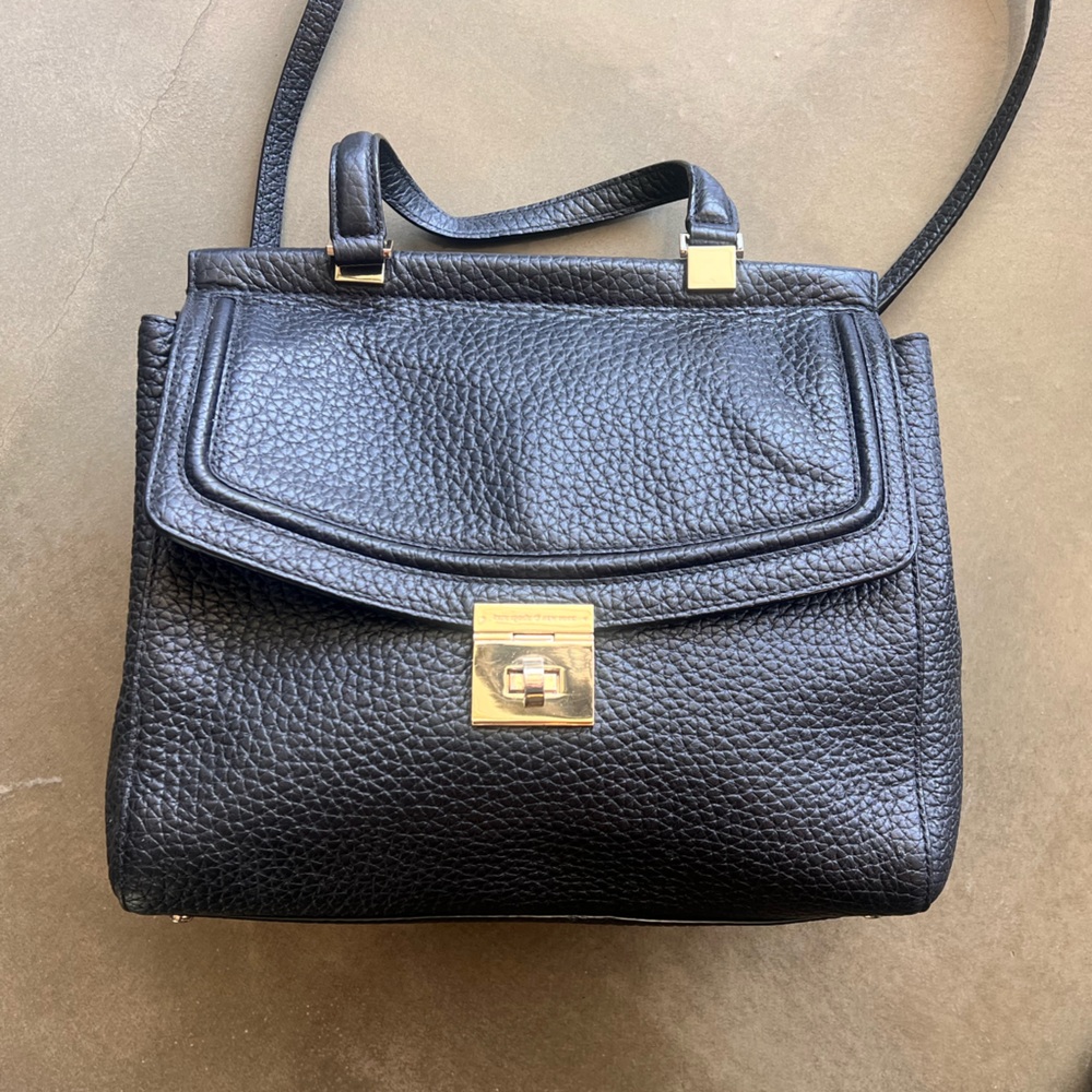EUC Kate Spade Everett Way Tallulah Black Leather Satchel with Gold Hardware